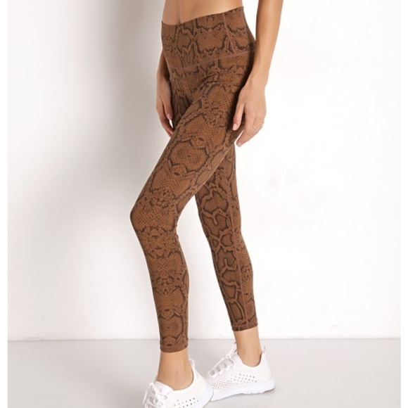 Varley Luna 25" Leggings Brown Burnt Snake Print Medium - Picture 13 of 16